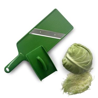 Imagem de RCOAIMT Cortador de legumes de espessura fixa – Triturador de repolho ultrafino para saladas, tacos de jicama, cebola, batata frita – Ferramenta de cozinha Mandoline de cortes finos e fofos (verde)