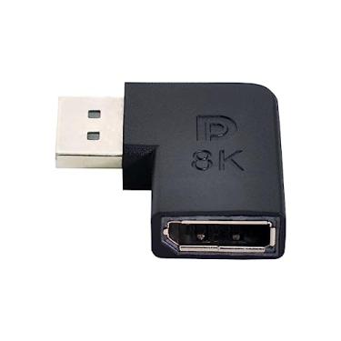 Imagem de xiwai Adaptador angular 4K UHD 144hz Mini DisplayPort 1.4 macho para DP fêmea 8K 60hz Ultra-HD 7680 * 4320 para laptop, monitor de vídeo e PC