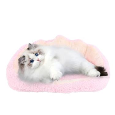 Imagem de Sofá-cama Confortável para Animais de Estimação, Design de Formato Criativo, Material de Pelúcia Macio e Quente, Antiderrapante, Sofá-cama Multifuncional para Animais de (PINK)