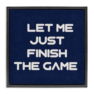 Imagem de Stupell Industries Finish The Game Phrase Framed Floater Canvas Wall Art Design por Anna Quach, Moldura flutuante preta, 63 x 63 cm