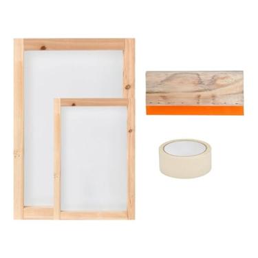 Imagem de rockible 4 peças de conjunto de ferramentas de serigrafia para iniciantes, máquina de serigrafia, kit de ferramentas de serigrafia para sacolas, iniciantes