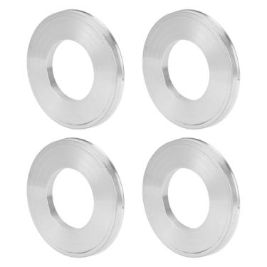 Imagem de INFINAUTO Anéis centralizados no cubo da roda do carro OD 110,1 mm para ID 56,1 mm eixo central de rodas amortecedores Hubrings liga de alumínio tom prata durável