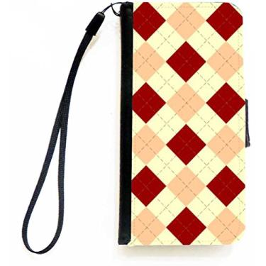 Imagem de Rikki Knight Capa carteira flip bege vinho Argyle com aba magnética para Apple iPhone 5c