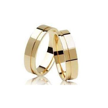 Imagem de Alianças Casamento Ouro 18 Kilates Noivado para Casal Maciça 6.40 Gram
