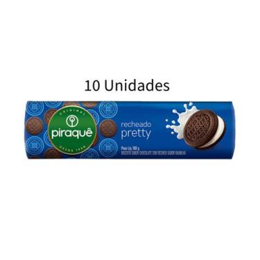 Imagem de Kit 10 Biscoito Recheado Piraquê 160g - sabores diversos, 10x Pretty
