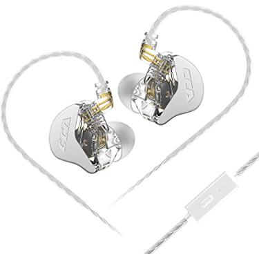 Imagem de Fones de ouvido CCA CRA intra-auriculares com microfone, fone de ouvido extra graves com fio, driver dinâmico com cabo destacável, fone de ouvido com isolamento de ruído com conector de 3,5 mm para