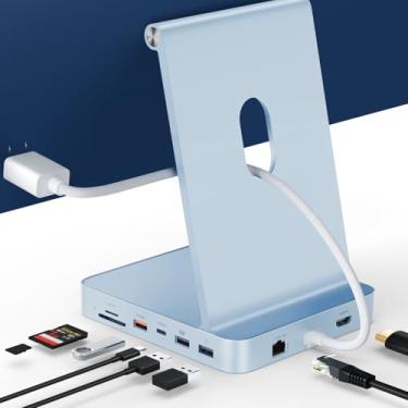 Imagem de Minisopuru Acessórios iExpandMate DS802PRO iMac com HDMI 4K @60Hz, carregamento USB C, 2,5 GbE, gabinete SSD M.2 de 4 TB, hub USB C para iMac de 24 polegadas M1/M3/M4, hub iMac com 4 x USB, SD/TF,