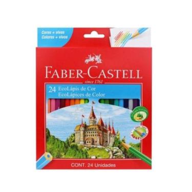 Imagem de Estojo Lápis De Cor Sextavado Ecolápis Com 24 Cores - Faber-Castell  -