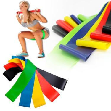 Imagem de Kit 5 Faixas Elasticas Mini Band Para Exercício Funcional Corpo Todo Alongamento Musculação Faixa De Borracha Academia Faixa Elastica Para Treino Em Casa Ginastica Pilates Fisioterapia e Yoga Premium