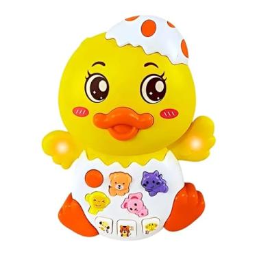 Imagem de Patinho Musical Interativo com Luzes e Sons, Brinquedo Educativo para Bebês, 15 x 12 cm, +18 Meses