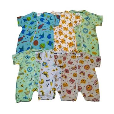 Imagem de Kit 3 Macacões Curto para Bebê com Zíper e Estampado - Mafessoni