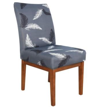 Imagem de Forro de Cadeiras de Malha com Elástico Modern Leaf - Charme Do Detalh