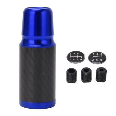 Imagem de GRCFUMO 5 6 Speed Manual Gear Shifting Alavanca Knob, Carro Engrenagem Shift Knob com 3 Adaptadores, Manual Automotive Gearbox Shifter Alavanca para a maioria dos veículos (Azul)