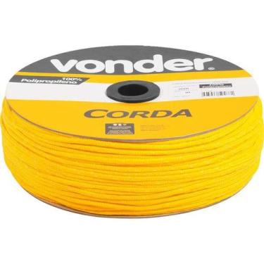Imagem de Corda Multifilamentada Trançada 6mmx165m 2,55kg Amarela Poli - Vonder