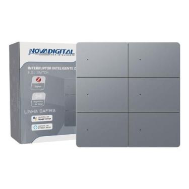 Imagem de Interruptor Tecla Fisica 6 Botões 4x4 Zigbee com Led NovaDigital Grafi