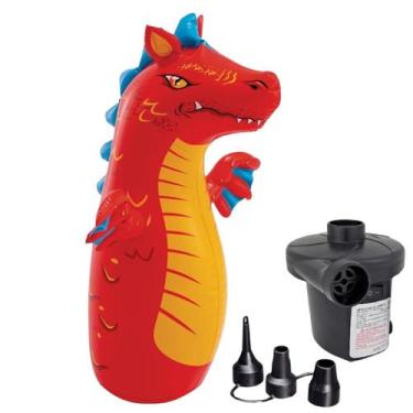 Imagem de Boneco joão bobo teimoso inflável p/crianças +bomba elétrica - INTEX, 