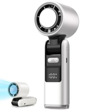 Imagem de Ventilador turbo portátil portátil, vento de 100 marchas, funciona com bateria recarregável por USB, até 12 horas de trabalho, ventiladores pessoais 3 em 1 com ventilador de resfriamento Air Turbo