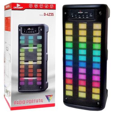 Imagem de Grasep, Caixa de Som Bluetooth Torre Grasep 2 Alto Falantes Hi-Fi LED FM SD Pen Drive TWS Para Mic