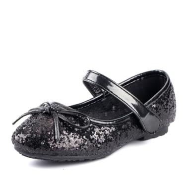 Imagem de Nova Utopia Vestido infantil para meninas bailarinas Mary Jane Bow Sapatilhas, Nmgf312 - Preto, 13 Little Kid