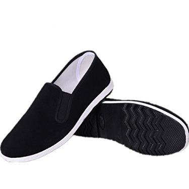 Imagem de APIKA chinês tradicional Old Pequim sapatos Kung Fu Tai Chi sola de borracha unissex preto, CHN36 (US:Men 5.5/Women 7)