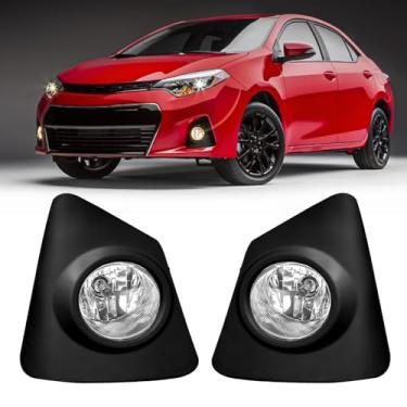 Imagem de SINYATO INDUST Faróis de neblina compatíveis com Toyota Corolla S SE 2014 2015 2016, conjunto de farol de neblina dianteiro, lâmpadas de halogêneo, substituição estilo OEM, lente transparente (1 par)
