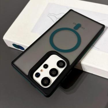 Imagem de MVVKKY Para Samsung S24 Plus Case Fashion Slim Matte Liquid Pc Magnetic Wireless Charging Phone Cover (Para Samsung S24 Plus/verde)