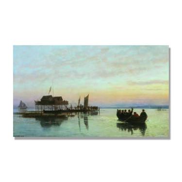 Imagem de Impressões em tela famosas. "Paisagem 30.5 cm por Lev Lagorio, Reproduções de arte clássicas, decoração de parede moderna para sala de estar escritório. 30x50cm-11,8x19,6 pol. sem moldura