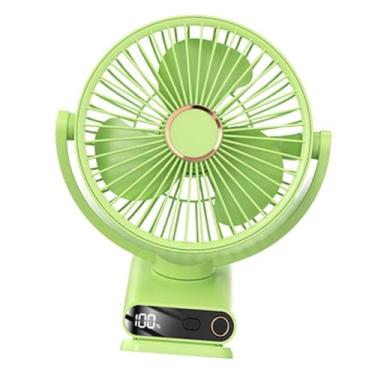 Imagem de Ｂｅｓｇａ Clipe portátil no ventilador de desktop de ventilador recarregável 5 velocidades com fã de refrigeração pessoal da luz noturna para ginásio de, Verde