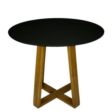 Imagem de Mesa Jantar Redonda MDF Lary Madeira Escrivaninha Sala de Jantar (Preto, 90)