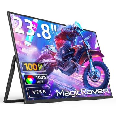 Imagem de MAGICRAVEN Monitor Portátil De 23,8", Tela Grande Vesa 1080P 100Hz Para Laptop, Segundo Monitor Usb C/Hdmi Com Alto-Falantes, Extensor De Tela Para Laptop Para Windows/Mac/Android/Ios/Ps4/Switch/Xb