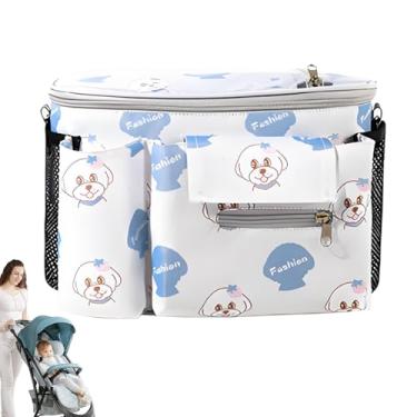 Imagem de Organizador do carrinho com porta -copos, organizador de bolsas de carrinho | Organizador do Caddy do carrinho com porta de copo,Armazenamento à prova d'água com controle de controle de toque transpar