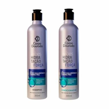 Imagem de Kit Vibes Hidratação & Força Corpo Dourado 2x300ml | Shampoo e Condicionador com Ácido Hialurônico e Amino Pro | Hidratação, Força e Brilho para Todos os Tipos de Cabelos