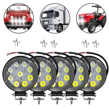 Imagem de Farol De Milha Led Universal 12/24v 9 Leds 6000k 5 Unidades - Autovex