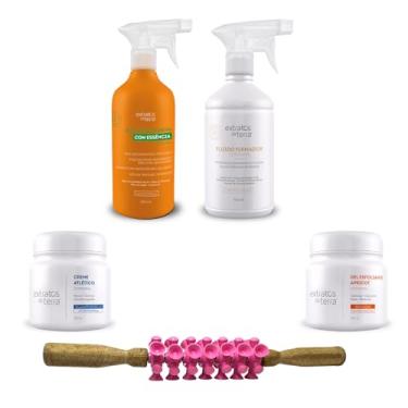 Imagem de Kit De Creme Para Massagem Profissional Massoterapia – Rolo Turbinado Turbotek Eco, Fluido Firmador, Óleo Vegetal, Creme Atlético e Gel Esfoliante Apricot