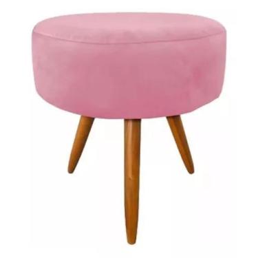 Imagem de Puff Redondo Quarto menina Suede Várias Cores - Bionda Estofados, Rosa