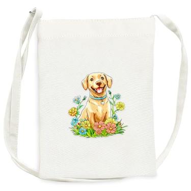 Imagem de BJDAMAI Mini bolsa de lona para adolescentes e meninas, pequena bolsa com alça de ombro para celular, chaves, batom, moeda!, Labrador