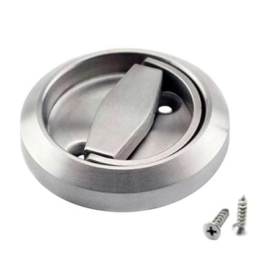 Imagem de Manopla de puxador redonda Haidong gaveta armário puxador à prova de fogo maçaneta de puxar embutida oculta ampla escovado aço inoxidável alça