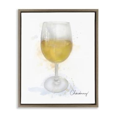 Imagem de Stupell Industries Arte de parede moderna Chardonnay em tela flutuante marrom de vidro, design de Matthew Piotrowicz, 43 x 53 cm