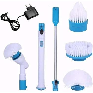 Imagem de Esfregão Giratorio Turbo Elétrico Escova De Limpeza 3 Em 1 com Extensão Para Limpeza de Banheiro Recarregável Bivots