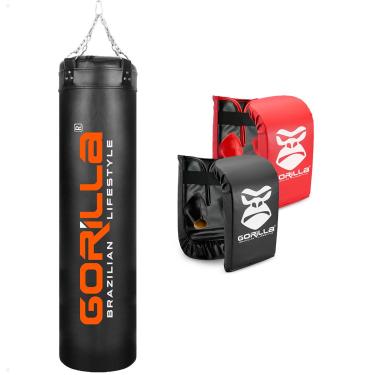 Imagem de Saco de Boxe - Saco de Pancada Profissional 160cm + 02 Luvas Luva Bate Saco - Adulto e Infantil - Gorilla
