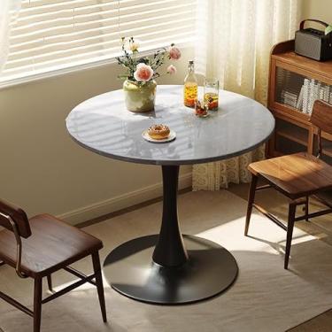 Imagem de Mesa De Jantar Redonda Móveis De Jantar Com Base De Tulipa, Mesa De Lazer Para Sala De Jantar Em Casa Café, Mesa De Pedestal Para Espaço Pequeno