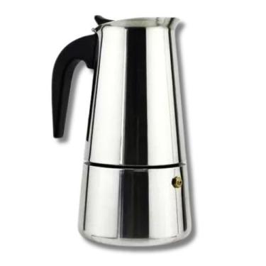Imagem de Luxuosa Cafeteira Italiana em Aço Inoxidável para 9 Xícaras, Compatível com Fogão de Indução(200 ML)