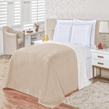 Imagem de Cobertor Alaska casal king size manta sherpa lã carneiro 1 peça cáqui 