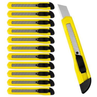 Imagem de Cartela 12 Estiletes Grandes Multiuso Lâmina 18mm Profissional Com Tra