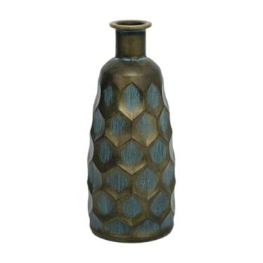 Imagem de FLCPJGV Vaso rústico decorativo de vidro para mesa, arranjo de flores, decoração para casa, mesa, prateleira, entrada do quarto, Bronze