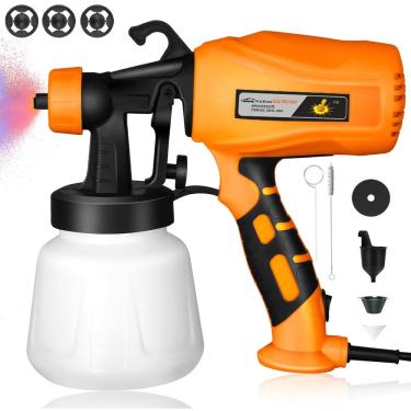 Imagem de FINYQBET Pistola Elétrica para Pintura 550W - Pulverizador de Tinta com 4 Bicos, 3 Padrões (Horizontal/Vertical/Circular) - Ideal para Parede, Móveis, Carros - Para Iniciantes e Profissionais (110V)