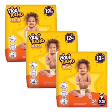 Imagem de Kit 3 PCT Fralda Descartável Piquitucho Mega - Todos os Tamanhos, XG