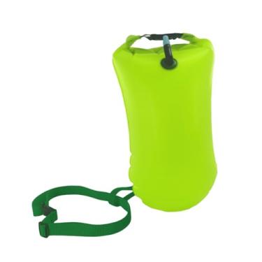 Imagem de menolana Boia de natação para nadadores em águas abertas, mochila totalmente à prova d'água de PVC, bolsa seca, altamente visível para triatletas e, Amarelo Verde