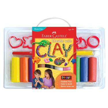 Imagem de Faber-Castell Do Art Create with Clay – Conjunto de argila para modelar crianças – Argila macia, nunca seca