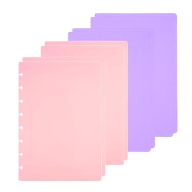 Imagem de ITSYHPRO Conjunto de 4 capas júnior para Happy Planner roxo compatível com Circa Arc TUL e Happy Planner (2 roxas e 2 rosa, júnior)